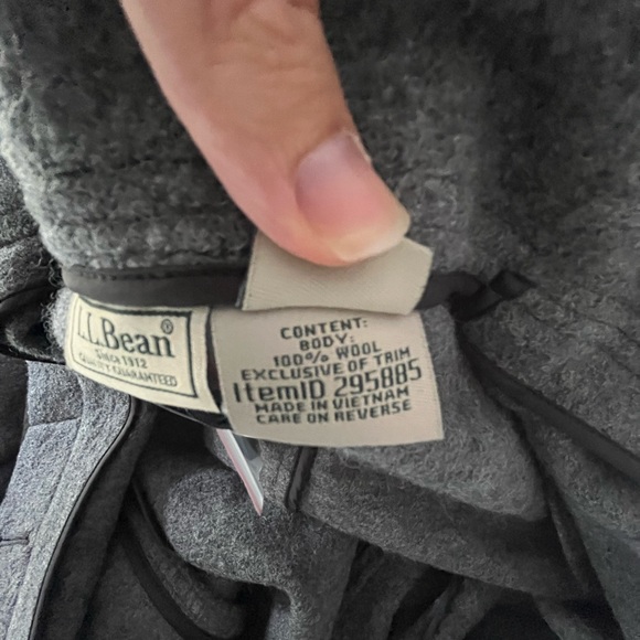 LL Bean long wool coat - Picture 3 of 4